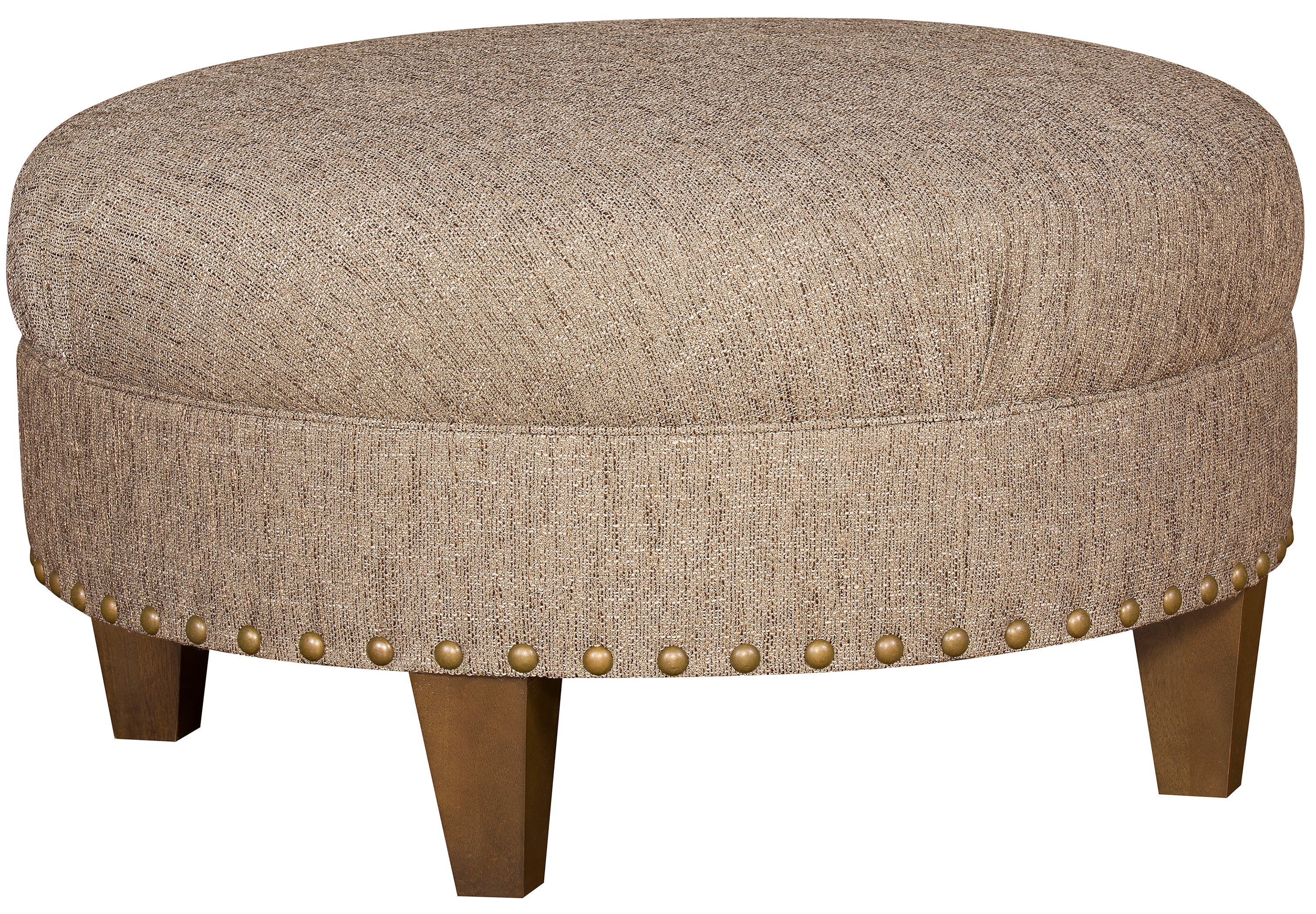 King Hickory Capital Circular Medium Ottoman with Flat Top and Modern